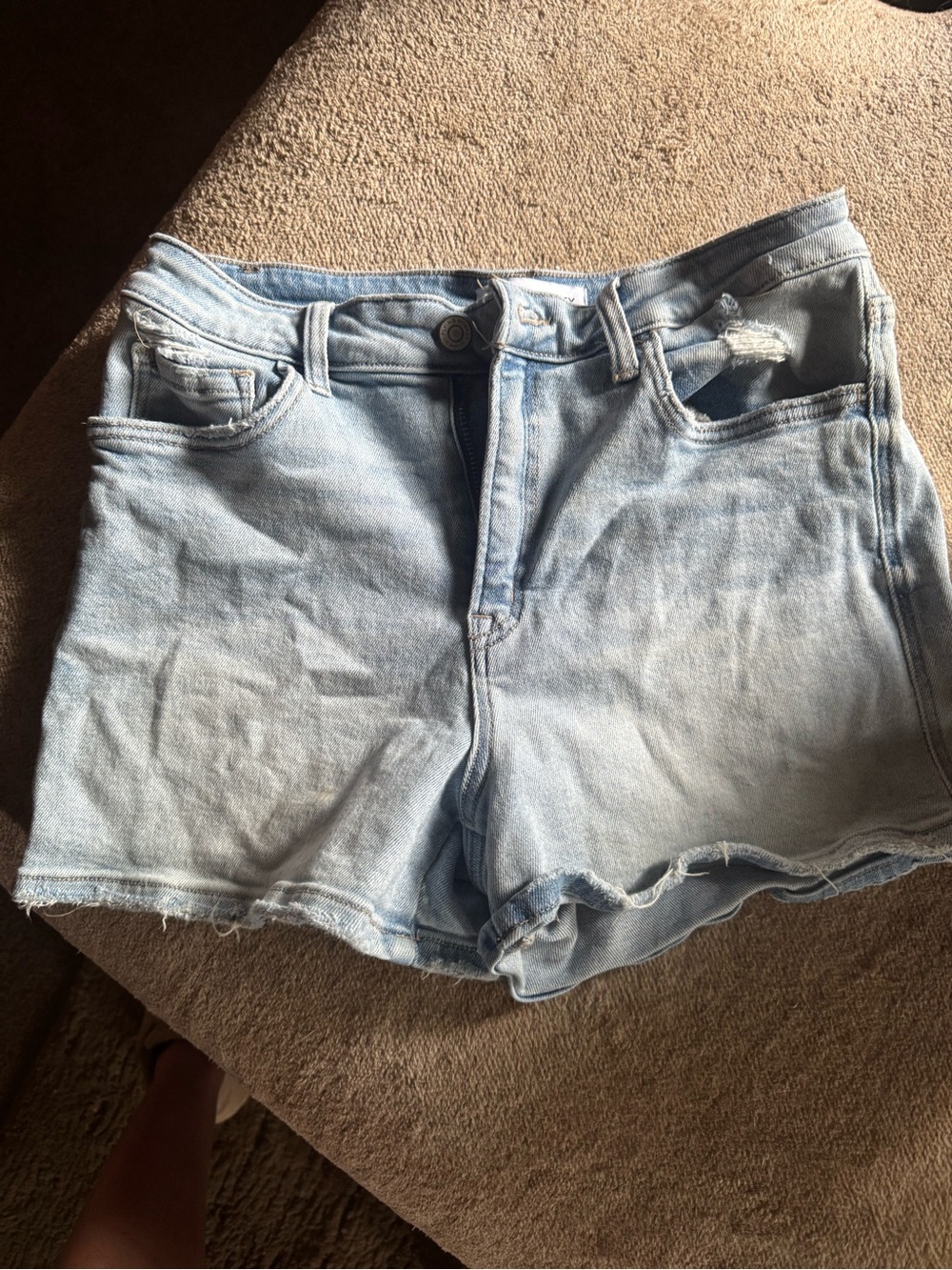 Flying Monkey Light Blue Distressed Denim Shorts